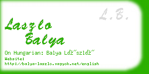 laszlo balya business card